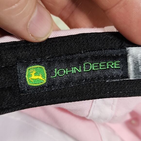 John Deere Pink Adjustable Back Hat With Embroidered Logo One Size Fits All - Picture 6 of 7